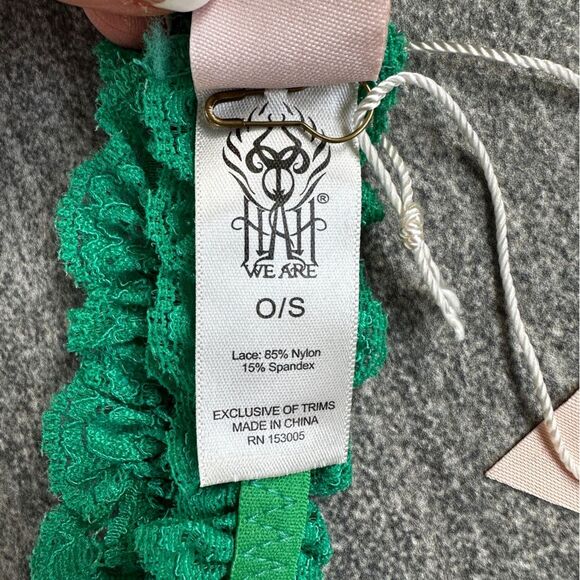 NWT Revolve x HAH One & Done Lace Garter Scrunchie Headband in Emerald Green - Picture 8 of 13